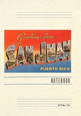 Vintage Lined Notebook Greetings from San Juan, Puerto Rico