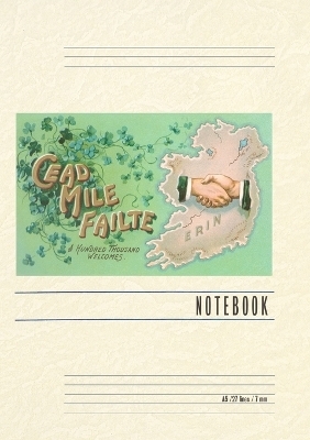 Vintage Lined Notebook Cead Mille Failte, Irish Greeting