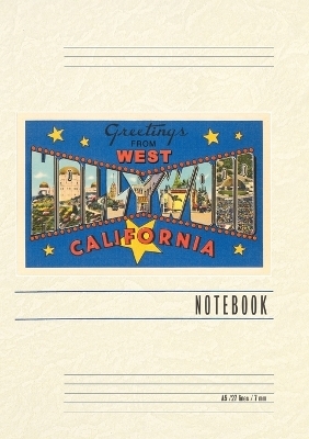 Vintage Lined Notebook Large Letter Greetings from West Hollywood, California