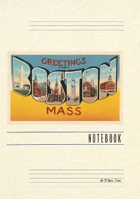 Vintage Lined Notebook Greetings from Boston, Mass.