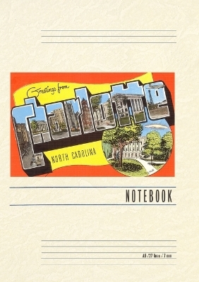 Vintage Lined Notebook Greetings from Charlotte