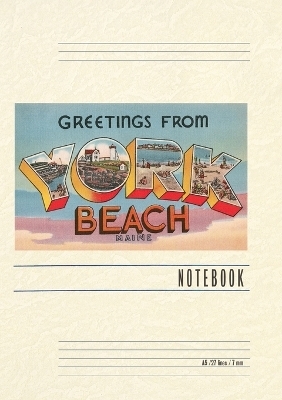 Vintage Lined Notebook Greetings from York Beach