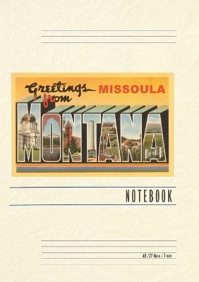 Vintage Lined Notebook Greetings from Missoula, Montana