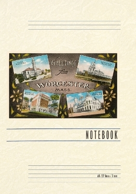 Vintage Lined Notebook Greetings from Worcester, Mass.