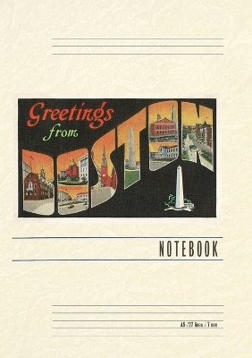 Vintage Lined Notebook Greetings from Boston, Mass.