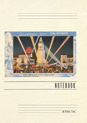 Vintage Lined Notebook Greetings from California, Movie Premiere