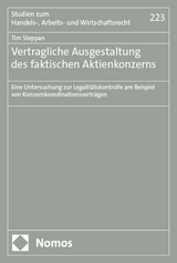 Vertragliche Ausgestaltung des faktischen Aktienkonzerns - Tim Steppan