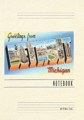 Vintage Lined Notebook Greetings from Detroit