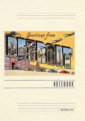 Vintage Lined Notebook Greetings from Detroit