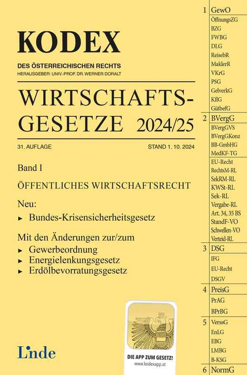 KODEX Wirtschaftsgesetze Band I 2024/25 - Georg Konetzky