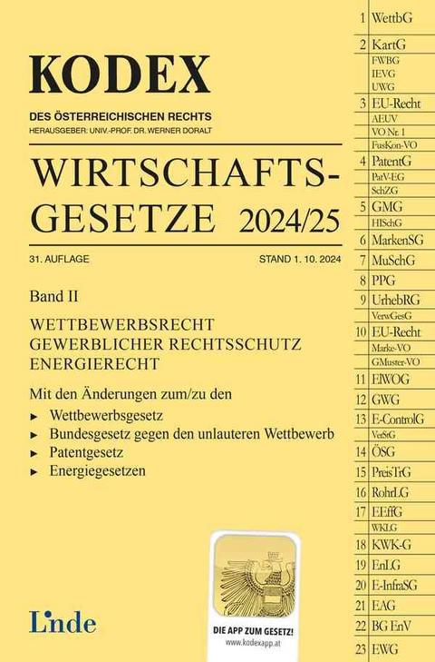 KODEX Wirtschaftsgesetze Band II 2024/25 - Georg Konetzky