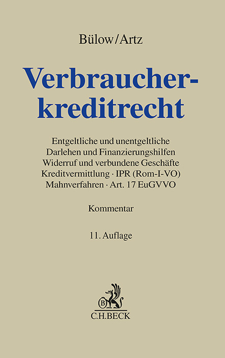 Verbraucherkreditrecht - Peter Bülow, Markus Artz