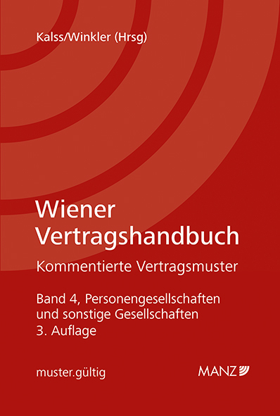 Wiener Vertragshandbuch Personen- und sonstige Gesellschaften - 