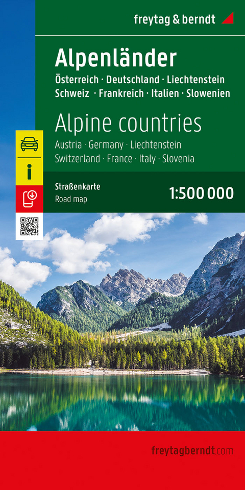 Alpenländer, Straßenkarte 1:500.000, freytag & berndt