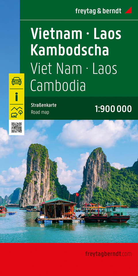 Vietnam - Laos - Kambodscha, Straßenkarte 1:900.000, freytag & berndt