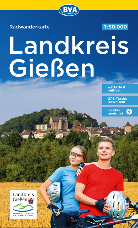 BVA Radwanderkarte Landkreis Gießen 1:50.000, reiß- und wetterfest, GPS-Tracks Download, E-Bike geeignet