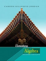 Elementary Algebra - Carson, Tom; Jordan, Bill E.