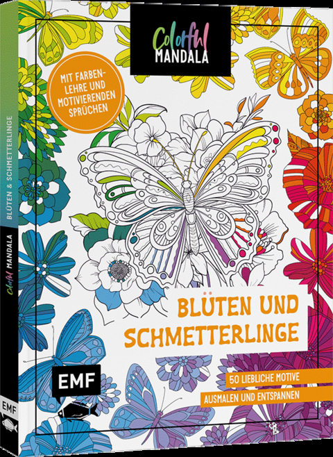 Colorful Mandala – Blüten und Schmetterlinge