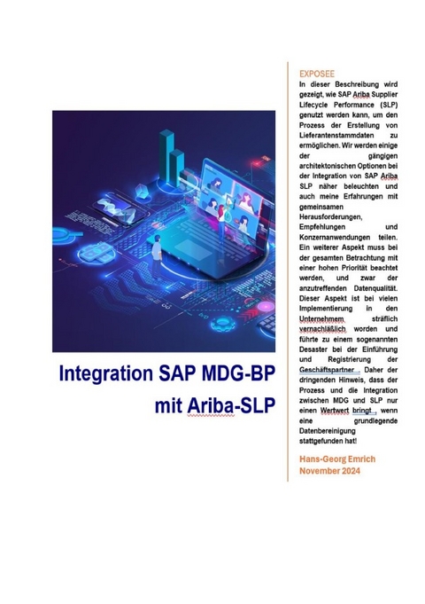 Integration von MDG-BP (Lieferant) mit SAP Ariba Supplier Lifecycle and Performance (SLP) im Rahmen des Business Partnering-Prozesses - Hans-Georg Emrich