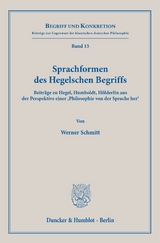 Sprachformen des Hegelschen Begriffs - Werner Schmitt