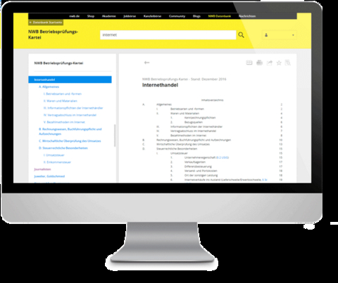 Modul NWB Betriebsprüfungskartei online