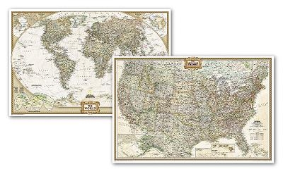 National Geographic World and United States Maps - Executive (Poster Size: 36 X 24 In) [Map Pack Bundle] -  National Geographic Maps