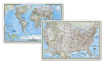 National Geographic World and United States Maps - Classic (Poster Size: 36 X 24 In) [Map Pack Bundle] -  National Geographic Maps