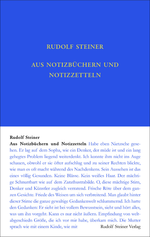 Aus Notizbüchern und Notizzetteln - Rudolf Steiner