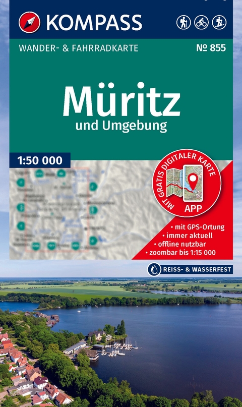 KOMPASS Wanderkarten-Set 855 Müritz und Umgebung (2 Karten) 1:50.000