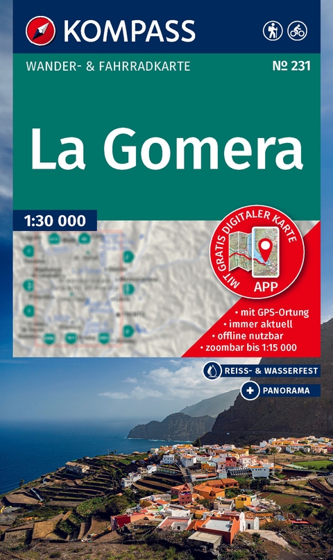 KOMPASS Wanderkarte 231 La Gomera 1:30.000