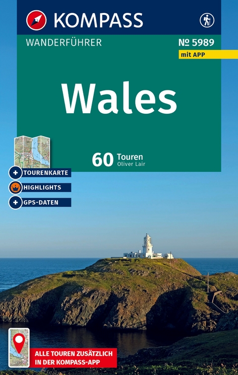 KOMPASS Wanderführer Wales, 60 Touren mit Extra-Tourenkarte