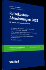 Reisekostenabrechnungen 2025 mit Kalendarium - 