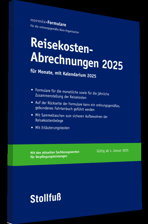 Reisekostenabrechnungen 2025 mit Kalendarium