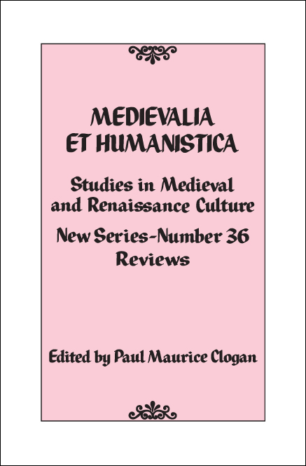 Medievalia et Humanistica, No. 36 - 