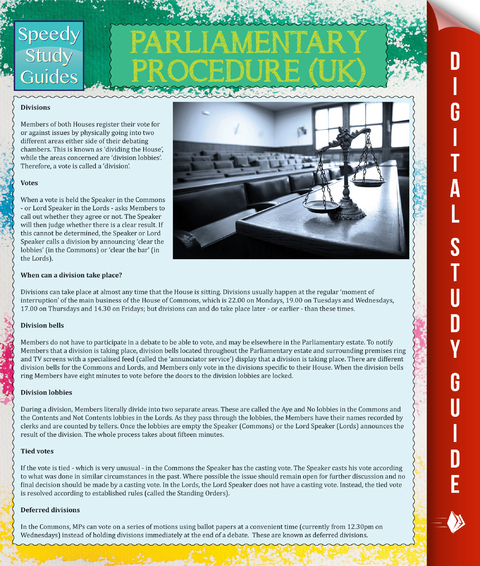 Parliamentary Procedure (UK) (Speedy Study Guide) -  Speedy Publishing