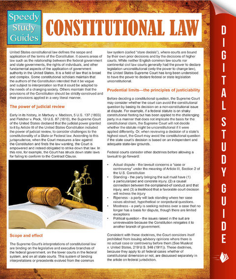 Constitutional Law (Speedy Study Guides) -  Speedy Publishing