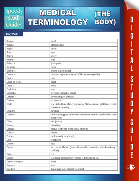 Medical Terminology (The Body) Speedy Study Guides -  Speedy Publishing