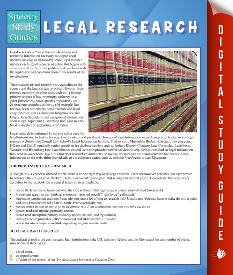 Legal Research (Speedy Study Guide) -  Speedy Publishing