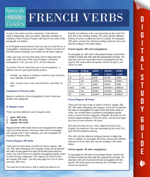 French Verbs (Speedy Language Study Guides) -  Speedy Publishing