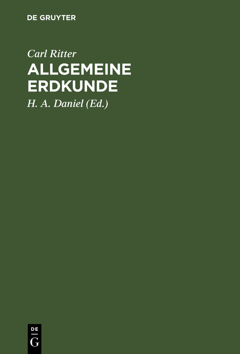 Allgemeine Erdkunde - Carl Ritter