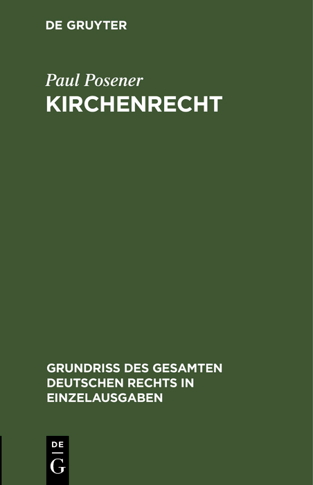 Kirchenrecht - Paul Posener