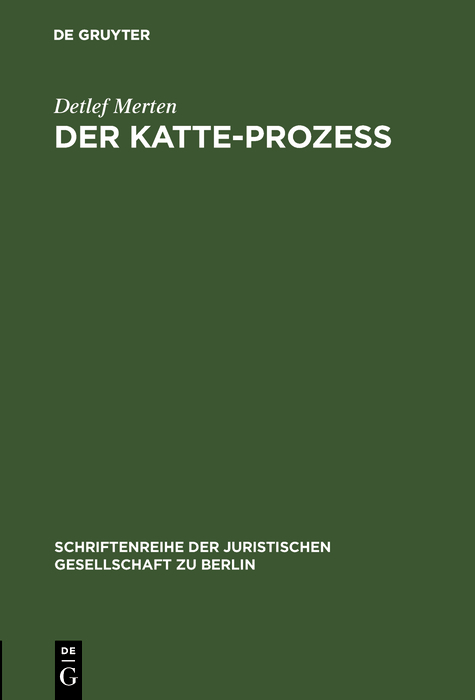 Der Katte-Prozeß - Detlef Merten