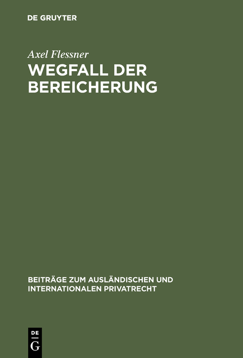 Wegfall der Bereicherung - Axel Flessner