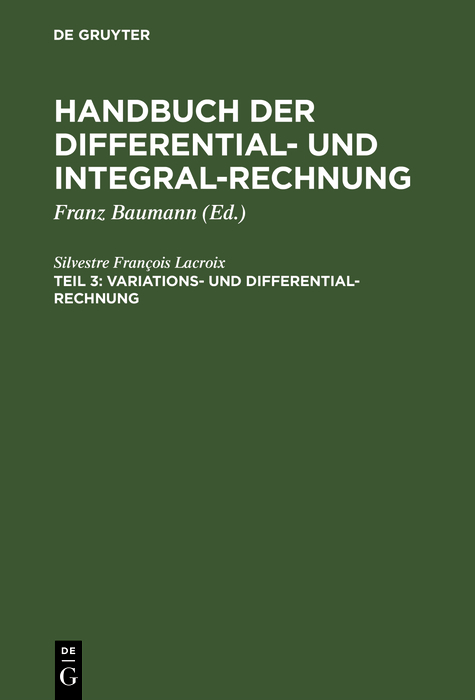 Variations- und Differential- Rechnung - Silvestre François Lacroix