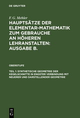 Synthetische Geometrie der Kegelschnitte in engster Verbindung mit neuerer und darstellender Geometrie - F. G. Mehler