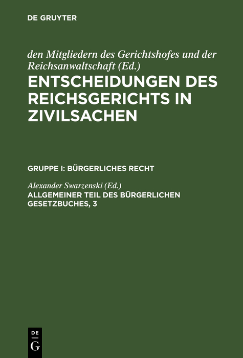 Allgemeiner Teil des Bürgerlichen Gesetzbuches, 3 - 