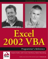 Excel 2002 VBA - Rob Bovey, Stephen Bullen, John Green, Robert Rosenberg