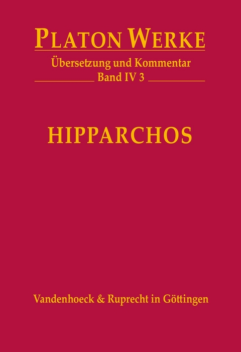 Hipparchos -  Platon,  Charlotte Schubert