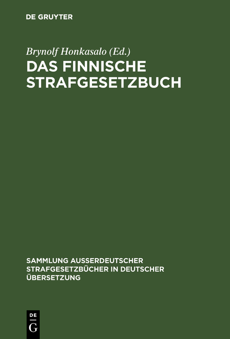 Das Finnische Strafgesetzbuch - 