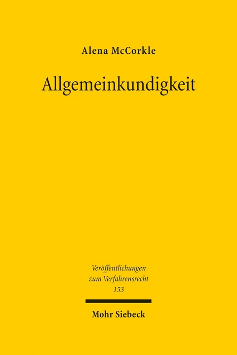 Allgemeinkundigkeit -  Alena McCorkle